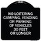 Signmission No Loitering Camping Vending or Parking of Vehicles 30 Feet or Longer Alum, 18" x 18", BW-1818-23841 A-DES-BW-1818-23841 - alternate 1